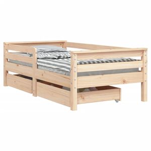 vidaXL S&auml;ngram f&ouml;r barns&auml;ng m. l&aring;dor 70x140 cm massiv furu