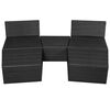 vidaXL Loungegrupp f&ouml;r tr&auml;dg&aring;rden med dynor 5 delar konstrotting svart