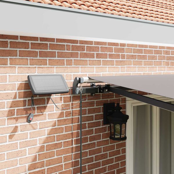 vidaXL Utf&auml;llbar markis med LED -remsljus Ljusgr&aring; 500 &times;300 cm tyg