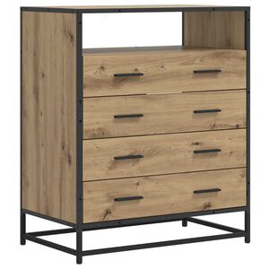 vidaXL L&aring;dans sk&aring;p 4-L&aring;da Artisan-ek 70 x 41 x 83,5 cm Konstruerat tr&auml;