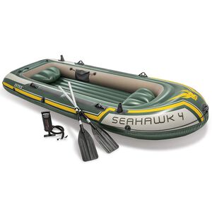 Intex Uppbl&aring;sbar b&aring;t Seahawk 4 med pump och &aring;ror 68351NP