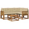 vidaXL Utomhussoffset med kudde 5 pcs Naturlig och Beige
