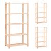 vidaXL F&ouml;rvaringshylla 5 hyllor 3 st 80x38x170 cm massiv furu 250 kg