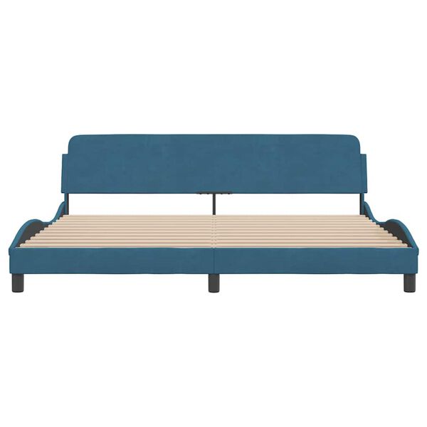 vidaXL Bed Frame "Dover" Blue 200x200 cm Velvet