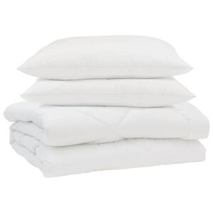 vidaXL Sommar Duvet med kudde 3 pcs Vit Mikrofiber