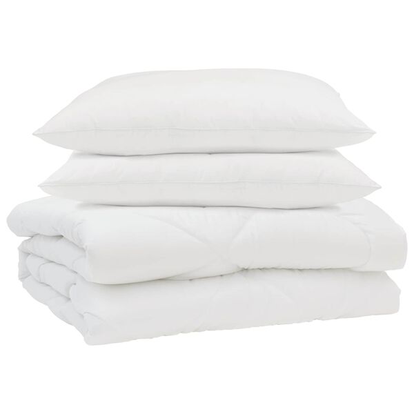 vidaXL Sommar Duvet med kudde 3 pcs Vit Mikrofiber