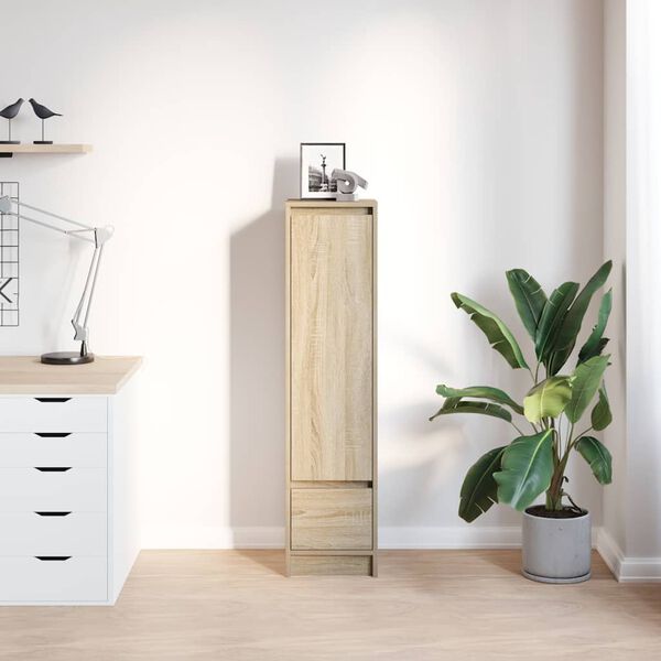 vidaXL Highboard sonoma ek 29,5x34x119,5 cm konstruerat tr&auml;