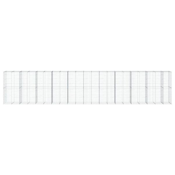 vidaXL Gabionkorg med skydd 1050x100x200 cm galvaniserat järn