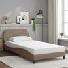 vidaXL Bed Frame "Dover" Cappuccino 100x200 cm Faux Leather