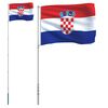 vidaXL Kroatiens flagga med flaggst&aring;ng 5,5 m aluminium