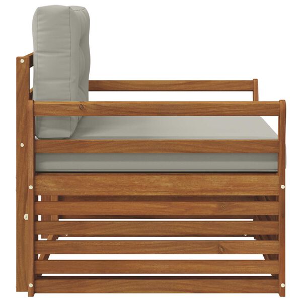 vidaXL Utomhussoffset Massivt akaciatr&auml; och polyester Naturf&auml;rg