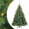 vidaXL Konstgjord julgran med 300 LED-lampor Gr&ouml;n 210 cm PE och PVC