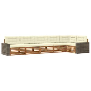 vidaXL Utomhussoffset 6 pcs Naturlig och Gr&auml;dde 402 x 172,5 x 73 cm
