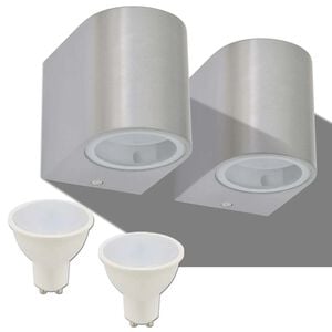 vidaXL Utomhusv&auml;gglampa LED 2 st rund ned&aring;t
