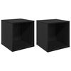 vidaXL Vinylalbum L&aring;da 2 st Svart ek 37 x 36,5 x 38 cm Konstruerat tr&auml;