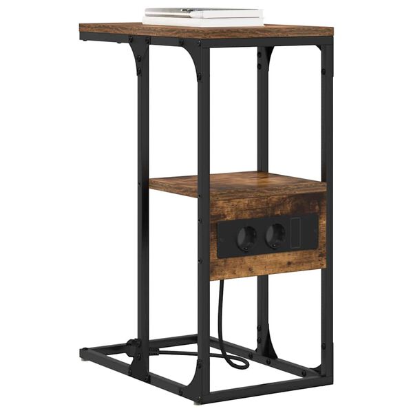 vidaXL Nattduksbord R&ouml;kf&auml;rgad ek 41.5 x 26 x 60.5 cm Konstruerat tr&auml;