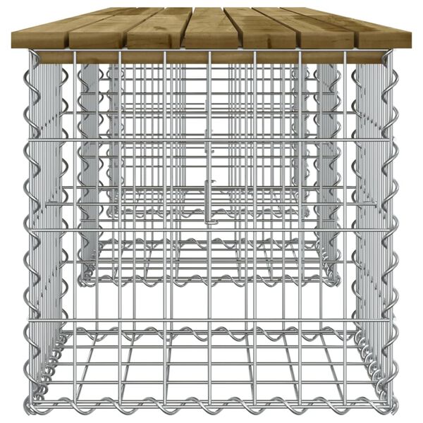 vidaXL Trädgårdsbänk gabion-design 203x44x42 cm tryckimpregnerad furu