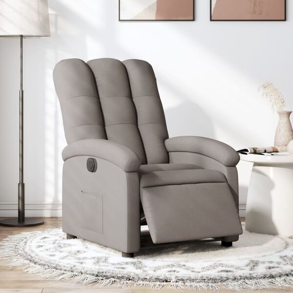 vidaXL Elektrisk reclinerf&aring;t&ouml;lj taupe tyg