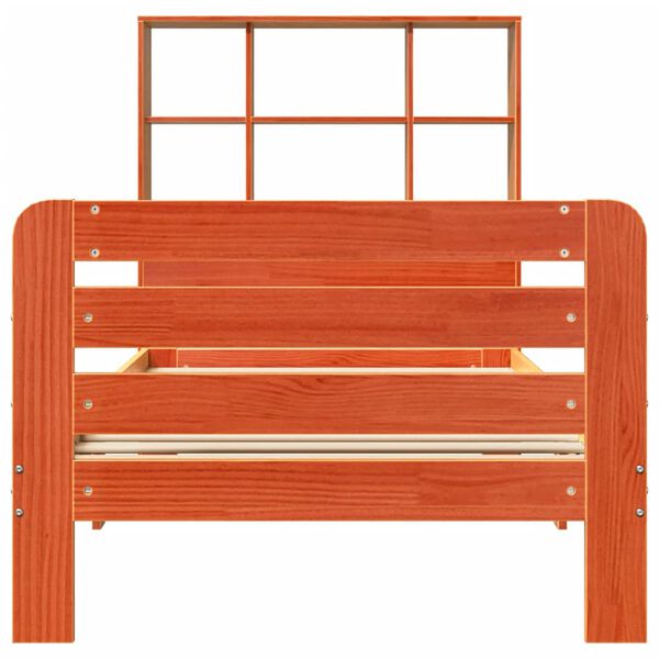 vidaXL S&auml;ngram utan madrass vaxbrun 75x190 cm massiv furu