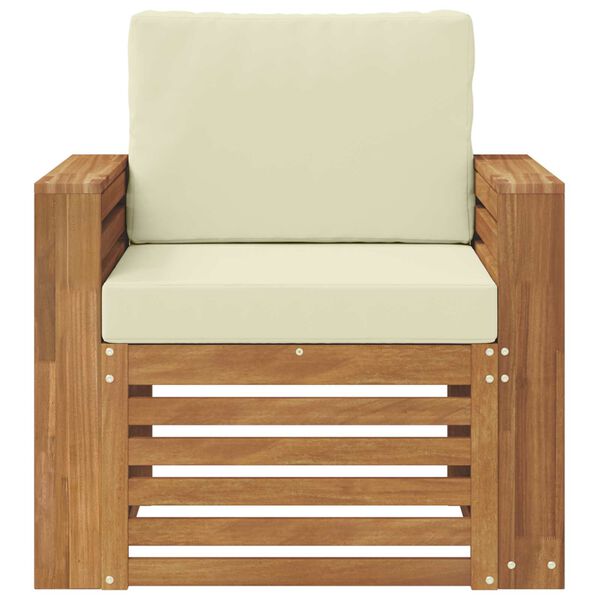 vidaXL Utomhussoffset Massivt akaciatr&auml; och polyester Naturf&auml;rg