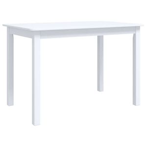 vidaXL Matbord vit 114x71x75 cm massivt gummitr&auml;
