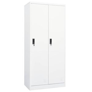 vidaXL Garderob vit 80x50x180 cm st&aring;l