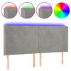 vidaXL S&auml;nggavel LED ljusgr&aring; 203x16x118/128 cm sammet