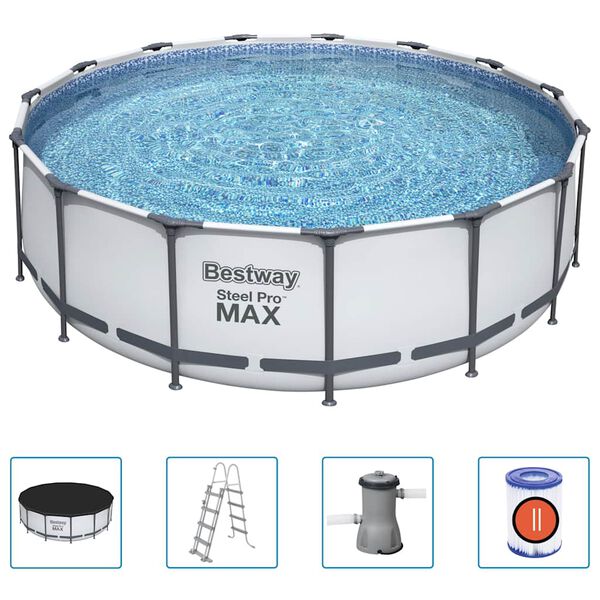 Bestway Pool Steel Pro MAX med tillbeh&ouml;r rund 457x122 cm