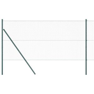 vidaXL Hexagonalt staket markf&auml;ste 100 x 1,6 m PVC-belagda st&aring;l Gr&ouml;n