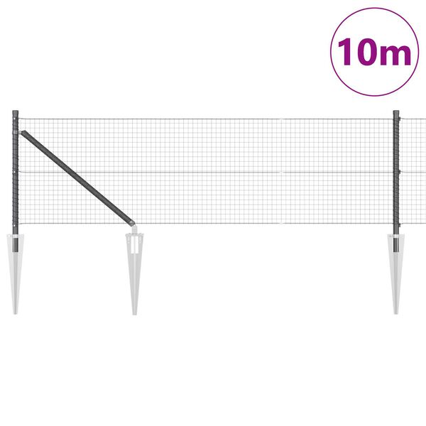 vidaXL St&auml;ngselstolpe Gr&aring; 10 x 0,5 m (25 x 25 mm n&auml;t) St&aring;l