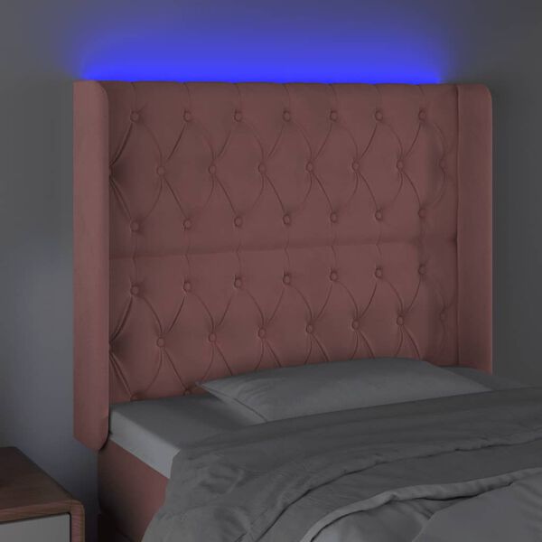 vidaXL S&auml;nggavel LED rosa 93x16x118/128 cm sammet