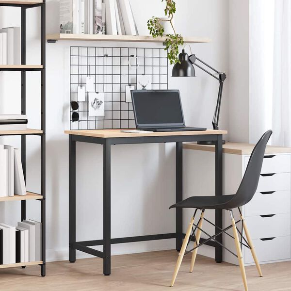 vidaXL bord Naturf&auml;rg 80 x 50 x 77 cm Konstruerat tr&auml; och st&aring;l