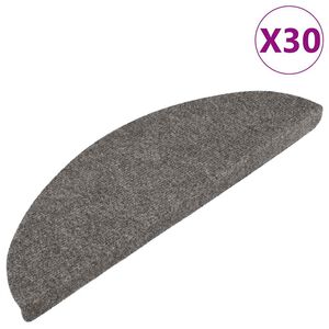 vidaXL Trappmattor sj&auml;lvh&auml;ftande 30 st gr&aring; 56x17x3 cm