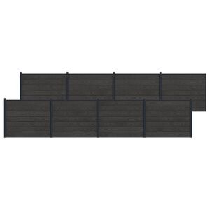 vidaXL St&auml;ngselpanel 8 pcs WPC och aluminium Svart