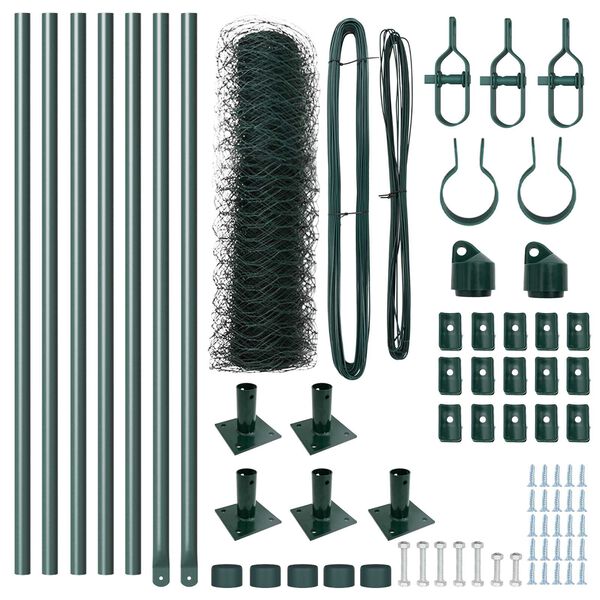 vidaXL St&auml;ngselstolpe Gr&ouml;n 10 x 0,6 m (50 mm mesh) St&aring;l och PVC