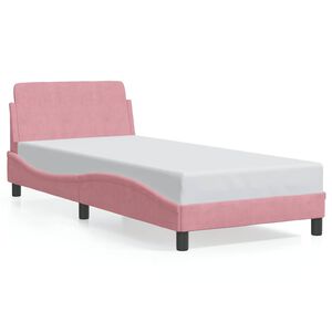 vidaXL Bed Frame with Headboard "Dover" Pink 80x200 cm Velvet