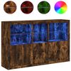 vidaXL Sk&auml;nk med LED-belysning r&ouml;kf&auml;rgad ek 162x37x100 cm