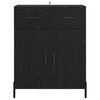 vidaXL Sideboard med l&aring;da Svart Ek 69,5 x 34 x 90 cm Konstruerat tr&auml;