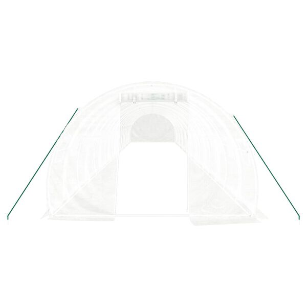 vidaXL V&auml;xthus med st&aring;lram vit 54 m&sup2; 18x3x2 m