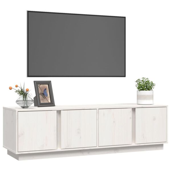 vidaXL Tv-b&auml;nk vit 140x40x40 cm massiv furu