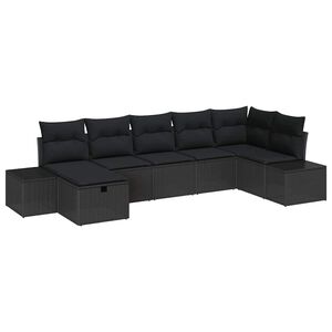 vidaXL Soffset med kudde 7 pcs konstrotting