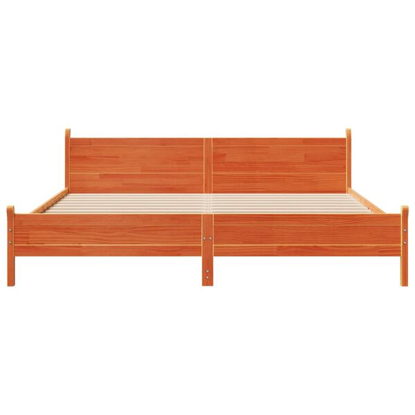 vidaXL S&auml;ngram utan madrass vaxbrun 180x200 cm massiv furu