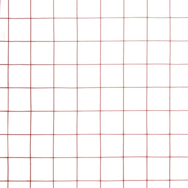 vidaXL Hönsnät stål med PVC-beläggning 10x1 m röd