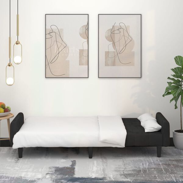 vidaXL B&auml;ddsoffa 2-sits svart sammet