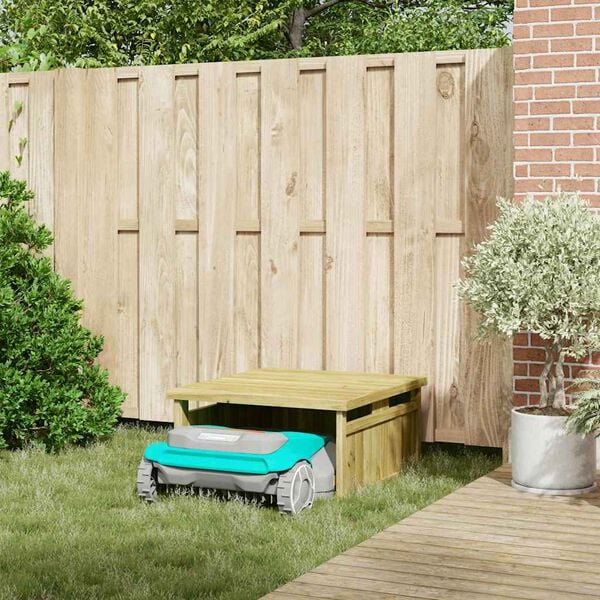 vidaXL Gr&auml;sklippare Garage Brun 73.5 x 81.5 x 38.5 cm Impregnerad furu