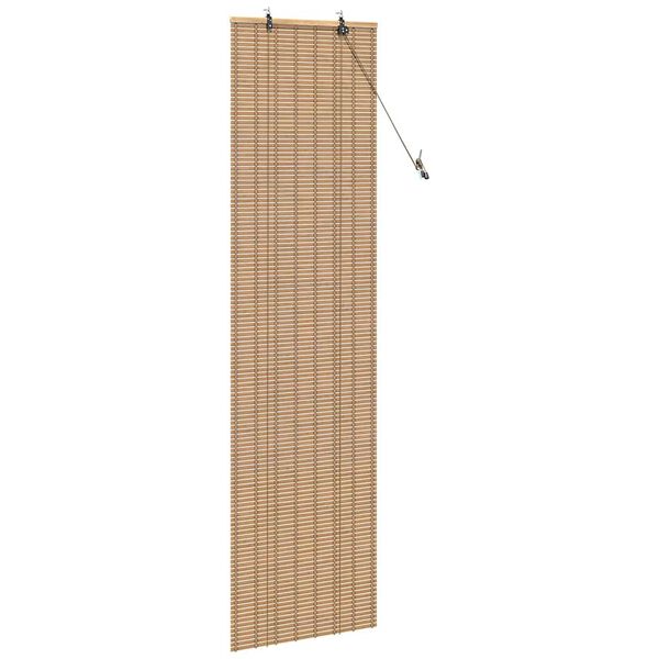 vidaXL Rullgardin med gardiner Natur 60 x 220 cm Bambu