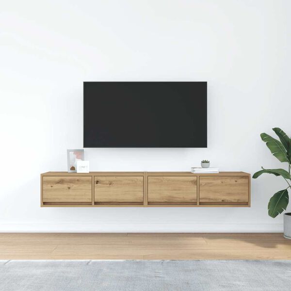 vidaXL TV-b&auml;nkar 2 st hantverksm&auml;ssig ek 80x31x25,5 cm konstruerat tr&auml;