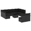vidaXL Loungegrupp med dynor 12 delar svart konstrotting