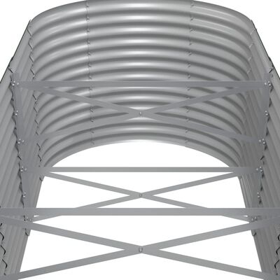 vidaXL Odlingslåda pulverlackerat stål 512x80x68 cm grå