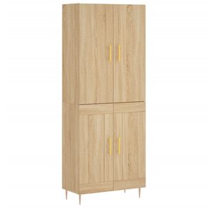 vidaXL H&ouml;gsk&aring;p sonoma-ek 69,5x34x180 cm konstruerat tr&auml;